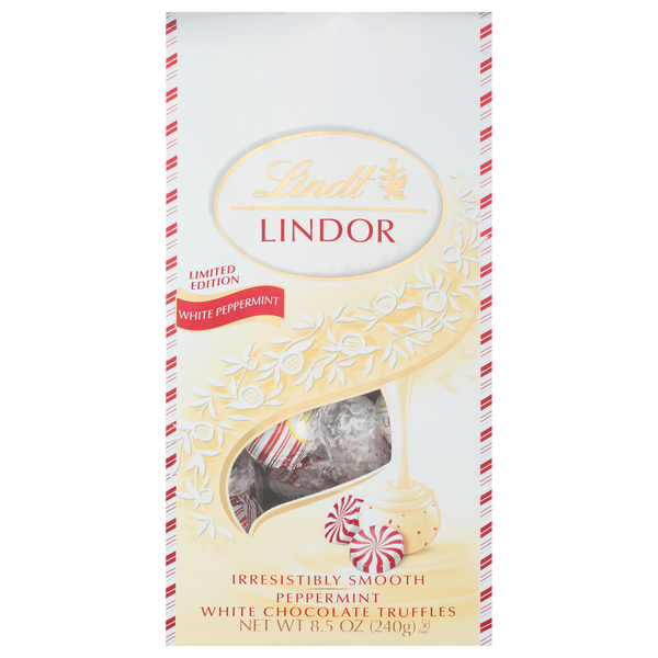 Is it Vegan? Lindt Lindor White Chocolate Peppermint Chocolate Candy Truffles