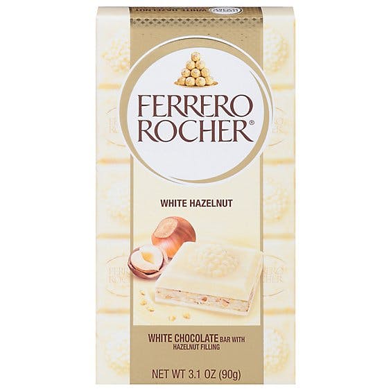 Is it Vegan? Ferrero Rocher White Hazelnut White Chocolate Bar With Hazelnut Filling