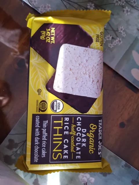 Is it Fish Free? Trader Joe's Organic Dark Chocolate Half-coated Rice Cake Thins