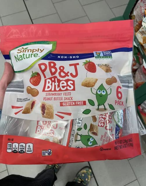 Is it Gluten Free? Simply Nature Pb&j Bites Strawberry Filled Peanut Butter Snack