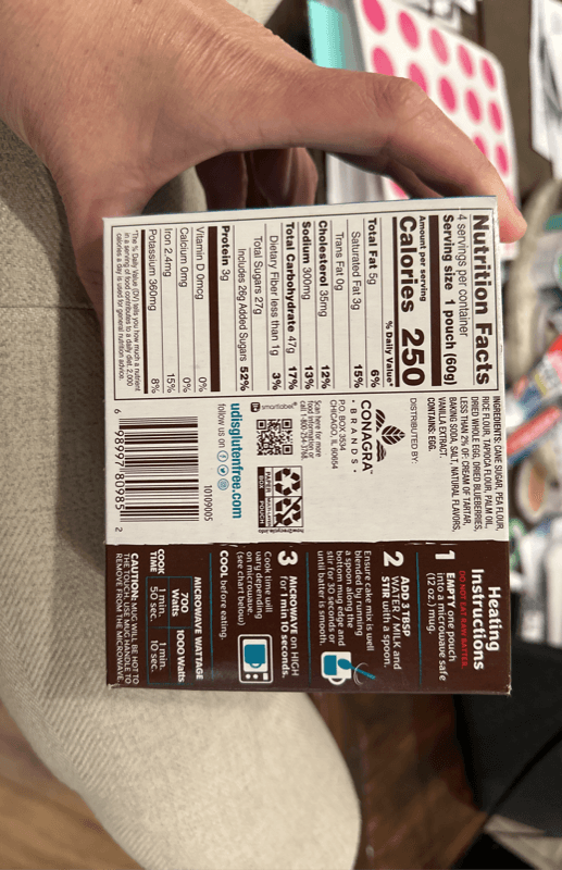 Is it Fish Free? Udi's Gluten Free Blueberry Muffin Mug Cake Mix