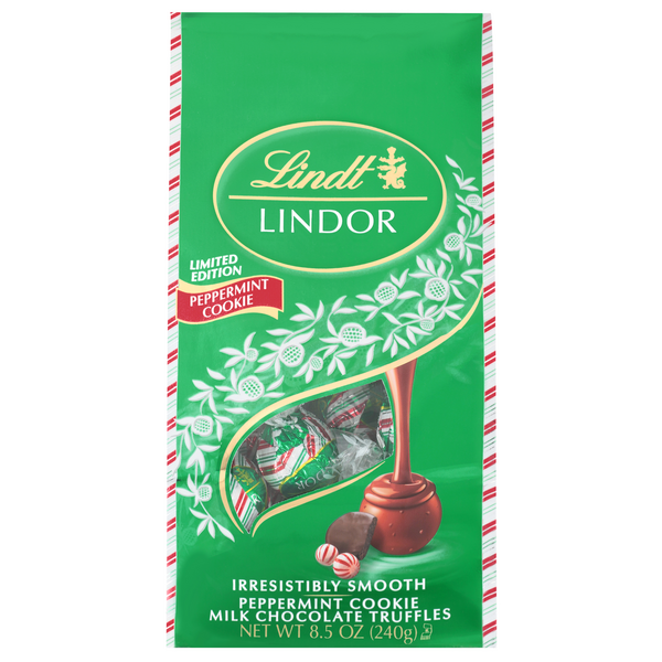 Is it Pescatarian? Lindt Lindor Peppermint Cookie Milk Chocolate Candy Truffles Bag