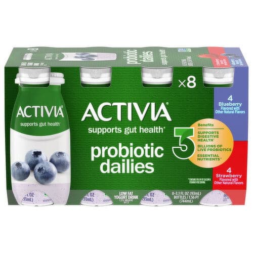 Is it Low FODMAP? Activia Probiotic Dailies Strawberry & Blueberry Yogurt Drink, Variety Pack